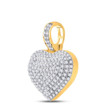 Load image into Gallery viewer, 10kt Yellow Gold Men&#39;s Heart Diamond Charm Pendant - 1/2 Cttw - Splendid Jewellery product Side View from Splendid Jewellery