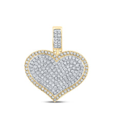 Load image into Gallery viewer, 10kt Yellow Gold Men&#39;s Heart Diamond Charm Pendant - 1/2 Cttw product  Top View from Splendid Jewellery