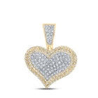 10kt Yellow Gold Men's Heart Diamond Charm Pendant - 1/2 Cttw product  Top View from Splendid Jewellery