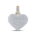 10kt Yellow Gold Men's Heart Diamond Charm Pendant - 3/4 Cttw | Splendid Jewellery product  Top View from Splendid Jewellery