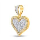 10kt Yellow Gold Men's Heart Diamond Charm Pendant - 3/4 Cttw product Side View from Splendid Jewellery