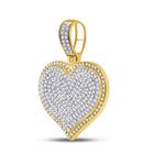 10kt Yellow Gold Men's Heart Diamond Charm Pendant - 3/4 Ct.t.w. product Side View from Splendid Jewellery