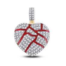 Load image into Gallery viewer, 10kt Yellow Gold Men&#39;s Heart Diamond Charm Pendant - Captivating Love Sparkle product  Top View from Splendid Jewellery