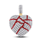 10kt Yellow Gold Men's Heart Diamond Charm Pendant - Captivating Love Sparkle product  Top View from Splendid Jewellery