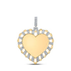 10kt Yellow Gold Men's Round Diamond Heart Charm Pendant - 7/8 Cttw | Splendid Jewellery product  Top View from Splendid Jewellery