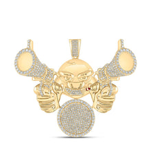 Load image into Gallery viewer, 10kt Yellow Gold Men&#39;s Round Diamond Hold Up Charm Pendant - Captivating Brilliance product  Top View from Splendid Jewellery