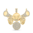 10kt Yellow Gold Men's Round Diamond Hold Up Charm Pendant - Captivating Brilliance product  Top View from Splendid Jewellery