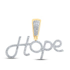 10kt Yellow Gold Men's Round Diamond Hope Charm Pendant 1/3 Cttw - A Dazzling Statement of Strength and Style product  Top View from Splendid Jewellery