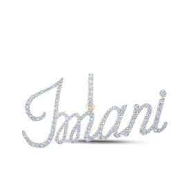 10kt Yellow Gold Men's Round Diamond Imani Charm Pendant - 3/4 Cttw | Splendid Jewellery product  Top View from Splendid Jewellery