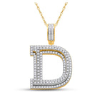 10kt Yellow Gold Men's Round Diamond Initial D Letter Charm Pendant - 1-7/8 Cttw | Splendid Jewellery product  Top View from Splendid Jewellery