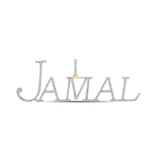 Load image into Gallery viewer, 10kt Yellow Gold Men's Round Diamond JAMAL Name Charm Pendant - 1-1/5 Cttw | Splendid Jewellery product  Top View from Splendid Jewellery