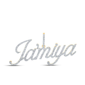 10kt Yellow Gold Men's Round Diamond Jamiya Charm Pendant - 7/8 Cttw | Splendid Jewellery product  Top View from Splendid Jewellery