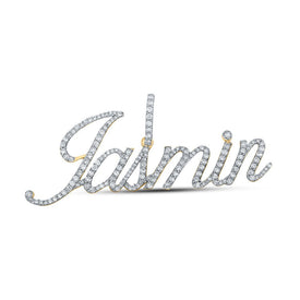 10kt Yellow Gold Men's Round Diamond Jasmin Charm Pendant - 3/4 Cttw | Splendid Jewellery product  Top View from Splendid Jewellery