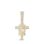 10kt Yellow Gold Men's Diamond Jesus Cross Charm Pendant - 1/2 Ct.t.w. product  Top View from Splendid Jewellery
