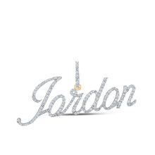 Load image into Gallery viewer, 10kt Yellow Gold Men&#39;s Round Diamond Jordan Charm Pendant - 7/8 Cttw product  Top View from Splendid Jewellery