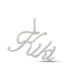 Load image into Gallery viewer, 10kt Yellow Gold Men&#39;s Diamond Kiki Charm Pendant - 3/4 Cttw | Splendid Jewellery product  Top View from Splendid Jewellery