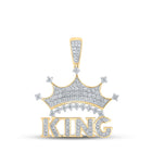 10kt Yellow Gold Men's Diamond King Crown Charm Pendant - 7/8 Cttw product  Top View from Splendid Jewellery