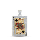 10kt Yellow Gold Men's King of Spades Diamond Charm Pendant - 5 Cttw product  Top View from Splendid Jewellery