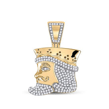 Load image into Gallery viewer, 10kt Yellow Gold Men&#39;s Diamond King Playing Card Charm Pendant - 1/2 Cttw product  Top View from Splendid Jewellery