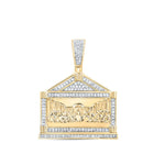 10kt Yellow Gold Men's Round Diamond Last Supper Charm Pendant - A Dazzling Symbol of Faith and Style product  Top View from Splendid Jewellery