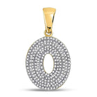 10kt Yellow Gold Men's Round Diamond Letter O Bubble Initial Charm Pendant 5/8 Cttw | Splendid Jewellery product  Top View from Splendid Jewellery