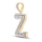 10kt Yellow Gold Men's Round Diamond Z Charm Pendant - 1-5/8 Cttw product Side View from Splendid Jewellery