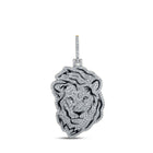 10kt Yellow Gold Men's Round Diamond Lion Face Charm Pendant - Majestic Brilliance product  Top View from Splendid Jewellery