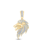 10kt Yellow Gold Men's Diamond Lion Head Charm Pendant - 1/3 Cttw - Alternate view 1 from Splendid Jewellery