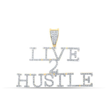 Load image into Gallery viewer, 10kt Yellow Gold Men's Diamond Live 2 Hustle Charm Pendant - 1 Cttw | Splendid Jewellery product  Top View from Splendid Jewellery