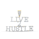 10kt Yellow Gold Men's Diamond Live 2 Hustle Charm Pendant - 1 Cttw | Splendid Jewellery product  Top View from Splendid Jewellery