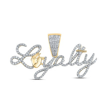 Load image into Gallery viewer, 10kt Yellow Gold Men's Round Diamond Loyalty Charm Pendant - 1 Cttw product  Top View from Splendid Jewellery