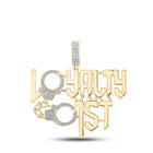10kt Yellow Gold Men's Round Diamond Loyalty First Charm Pendant - 1/2 Cttw product  Top View from Splendid Jewellery