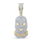 10kt Yellow Gold Men's Round Diamond Mask Hood Charm Pendant - 1 Cttw | Splendid Jewellery product  Top View from Splendid Jewellery