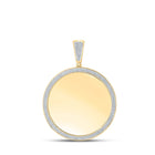 10kt Yellow Gold Men's Round Diamond Memory Circle Charm Pendant - 1 Cttw | Splendid Jewellery product  Top View from Splendid Jewellery