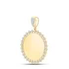 10kt Yellow Gold Men's Round Diamond Memory Circle Charm Pendant 1/2 Cttw product Side View from Splendid Jewellery