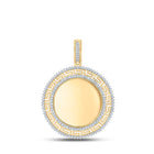 10kt Yellow Gold Men's Round Diamond Memory Circle Charm Pendant - 1/2 Cttw | Splendid Jewellery product  Top View from Splendid Jewellery