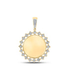 10kt Yellow Gold Men's Diamond Memory Circle Charm Pendant - 1/3 Cttw - Splendid Jewellery product  Top View from Splendid Jewellery