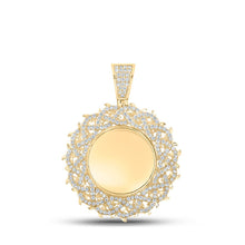 Load image into Gallery viewer, 10kt Yellow Gold Men's Round Diamond Memory Circle Charm Pendant - 2-3/8 Cttw | Splendid Jewellery product  Top View from Splendid Jewellery