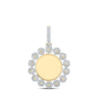 10kt Yellow Gold Men's Round Diamond Memory Circle Charm Pendant - 2-3/8 Cttw product  Top View from Splendid Jewellery