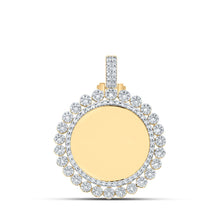 Load image into Gallery viewer, 10kt Yellow Gold Men's Round Diamond Memory Circle Charm Pendant - 2-3/8 Cttw product  Top View from Splendid Jewellery