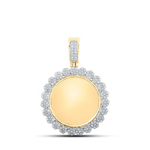 Load image into Gallery viewer, 10kt Yellow Gold Men's Round Diamond Memory Circle Charm Pendant - 2 Cttw | Splendid Jewellery product  Top View from Splendid Jewellery