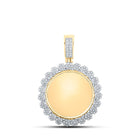 10kt Yellow Gold Men's Round Diamond Memory Circle Charm Pendant - 2 Cttw | Splendid Jewellery product  Top View from Splendid Jewellery