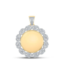 Load image into Gallery viewer, 10kt Yellow Gold Men's Round Diamond Memory Circle Charm Pendant - 2 Cttw | Splendid Jewellery product  Top View from Splendid Jewellery