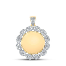 10kt Yellow Gold Men's Round Diamond Memory Circle Charm Pendant - 2 Cttw | Splendid Jewellery product  Top View from Splendid Jewellery