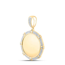 Load image into Gallery viewer, 10kt Yellow Gold Men&#39;s Round Diamond Memory Circle Charm Pendant - 5/8 Cttw | Splendid Jewellery product Side View from Splendid Jewellery