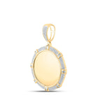 10kt Yellow Gold Men's Round Diamond Memory Circle Charm Pendant - 5/8 Cttw | Splendid Jewellery product Side View from Splendid Jewellery