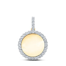 Load image into Gallery viewer, 10kt Yellow Gold Men&#39;s Round Diamond Memory Circle Charm Pendant - 5/8 Cttw | Splendid Jewellery product  Top View from Splendid Jewellery