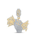 10kt Yellow Gold Men's Round Diamond Money Fist Charm Pendant - 2-5/8 Cttw | Splendid Jewellery product  Top View from Splendid Jewellery