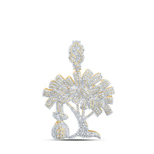 Load image into Gallery viewer, 10kt Yellow Gold Men&#39;s Round Diamond Money Tree Charm Pendant - 2-3/4 Cttw product  Top View from Splendid Jewellery