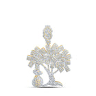 10kt Yellow Gold Men's Round Diamond Money Tree Charm Pendant - 2-3/4 Cttw product  Top View from Splendid Jewellery